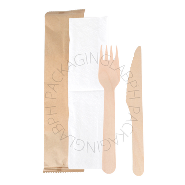 16cm Fork, Knife & Tissue Cutlery Set