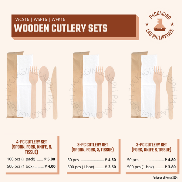 16cm Fork, Knife & Tissue Cutlery Set