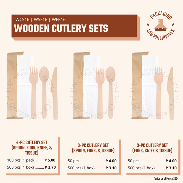 16cm Spoon, Fork & Tissue Cutlery Set