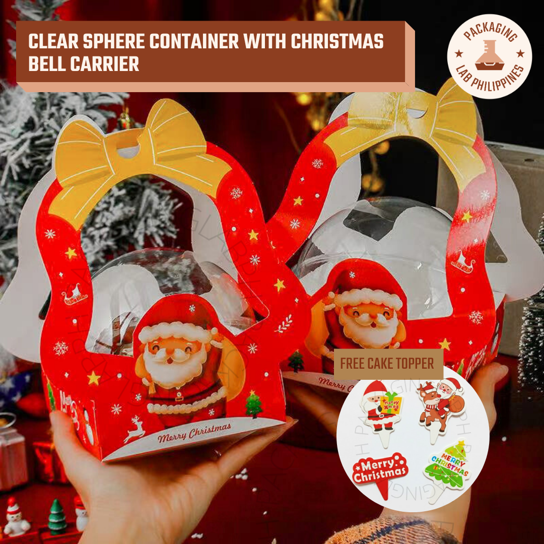 Christmas Sphere Round Container with Bell Carrier – Packaging Lab ...