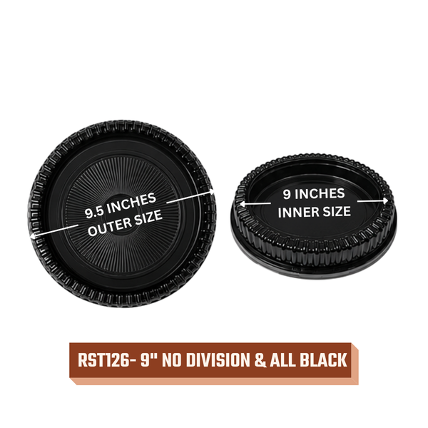 Round Sushi Trays (All Black / Printed)
