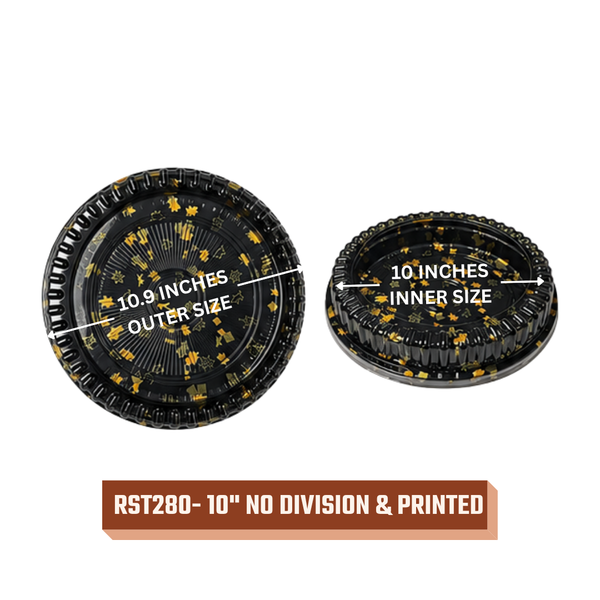 Round Sushi Trays (All Black / Printed)