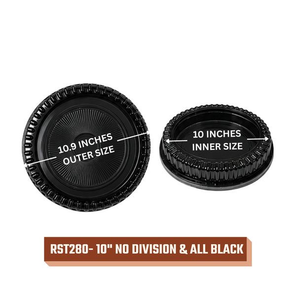 Round Sushi Trays (All Black / Printed)