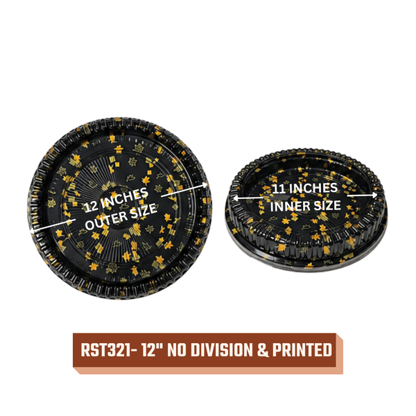 Round Sushi Trays (All Black / Printed)