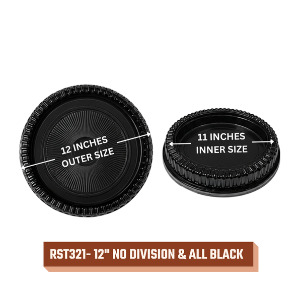 Round Sushi Trays (All Black / Printed)