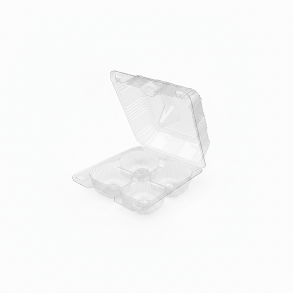 4-Hole Cupcake Clamshell / Plastic Cupcake Box