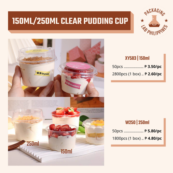 150ml / 250ml Clear Pudding Cup