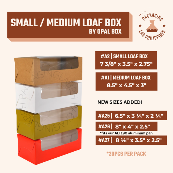 Small/ Medium Loaf Box Pastry Box by Opal Box