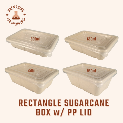 Rectangle Sugarcane Box with PP Lid