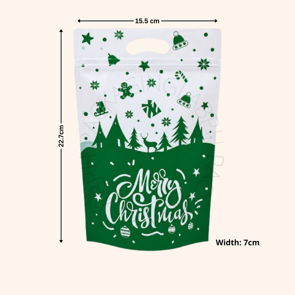 Medium Resealable Christmas Loot Bag Zip Pouch