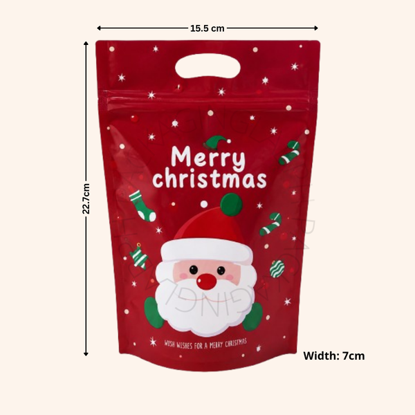 Medium Resealable Christmas Loot Bag Zip Pouch
