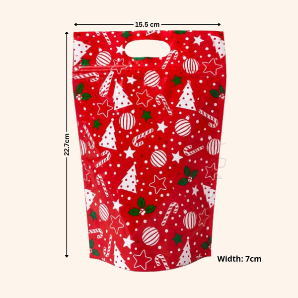 Medium Resealable Christmas Loot Bag Zip Pouch