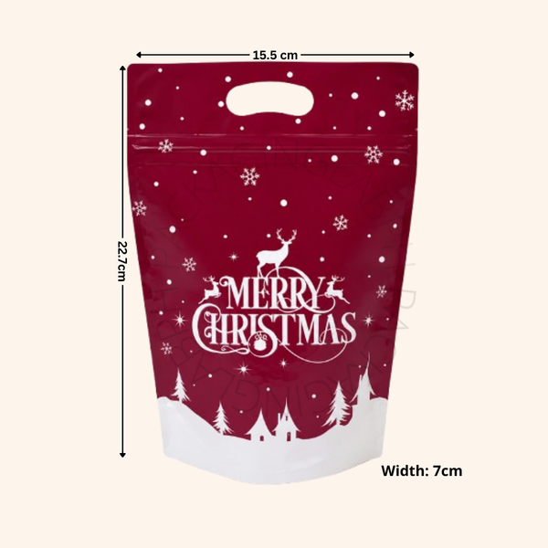 Medium Resealable Christmas Loot Bag Zip Pouch