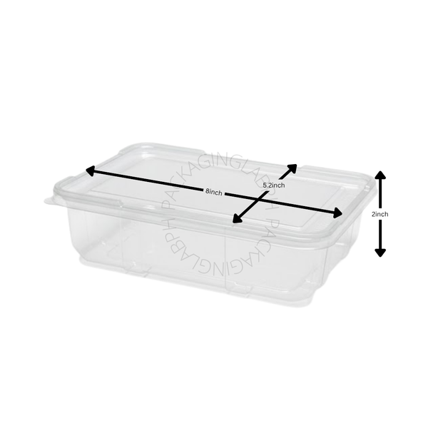 Loaf Size Clear Rectangle Container (2 Sizes)
