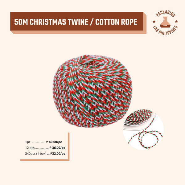 Christmas Twine / Cotton Rope (Red Green White)