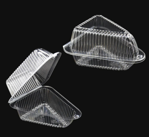 Small Cake Slice Container Triangle Clamshell