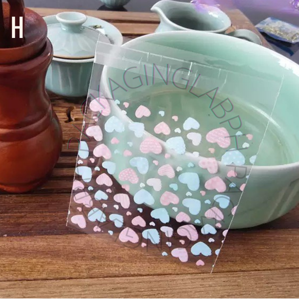 10x10cm Resealable Cookie Pouch / OPP Plastic Pouch with Design (18 Designs)