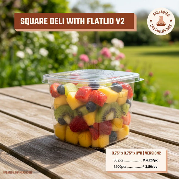 Square Deli with Flat Lid (Version 2)