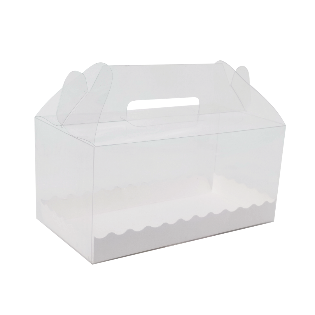 Clear Gable Box with Pastry Liner- Large