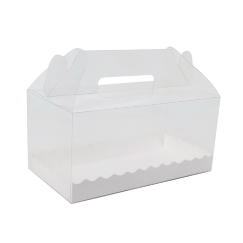 Clear Gable Box with Pastry Liner- Large
