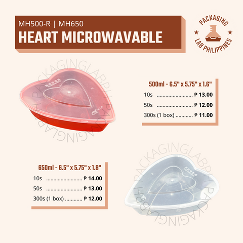 500ml and 650ml Heart Microwavable