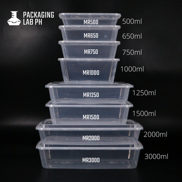 1500ml Rectangular Microwavable Container