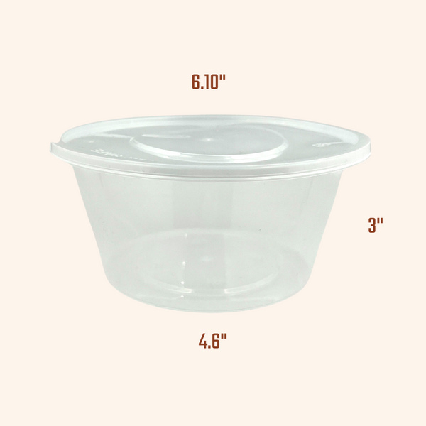 NEW SIZES ROUND Clear Plastic Microwaveable Containers