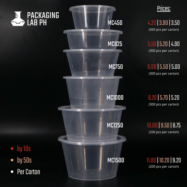 1250ml Round Microwavable Container