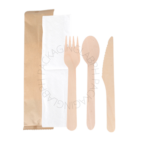 4-pc Wooden Cutlery Set