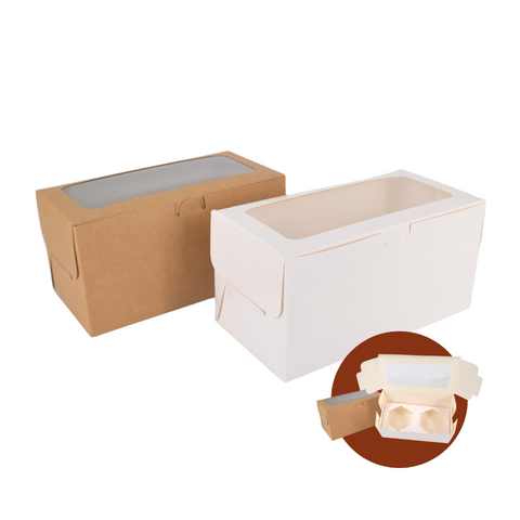 5.5"x3"x3" Box / 2-Hole Cupcake box