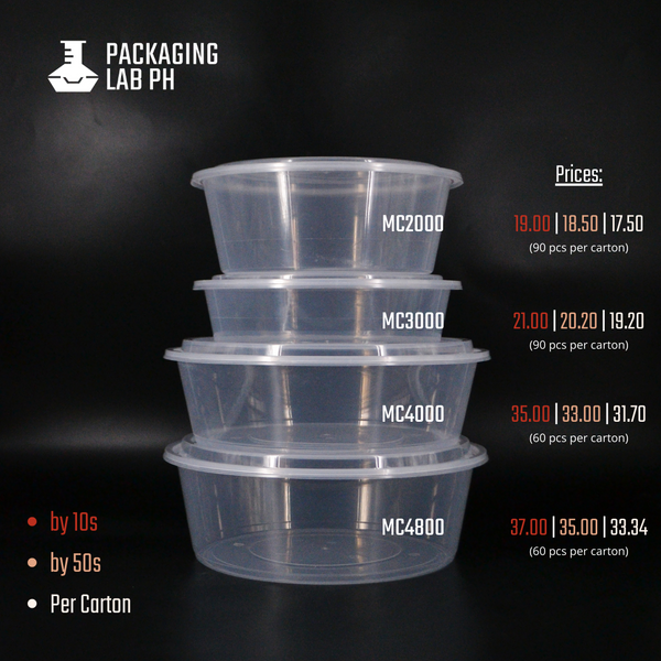 2000ml Round Microwavable Container