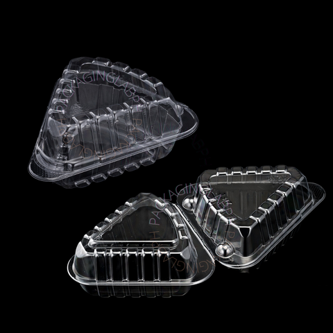 Medium Cake Slice Container Triangle Clamshell