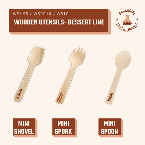 Mini Wooden Utensils (Mini Spork, Shovel, Spoon)