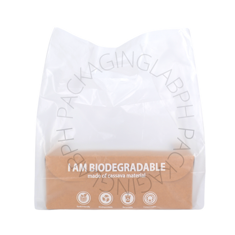 100pcs Biodegradable Plastic Bags for Cake and Pastry Boxes (Cassava Bag)