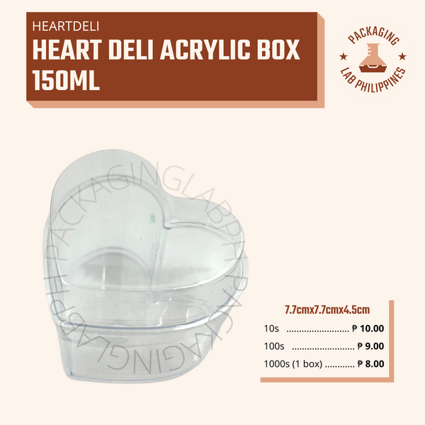 Mini Heart Acrylic Box 150ml (Heart Deli)