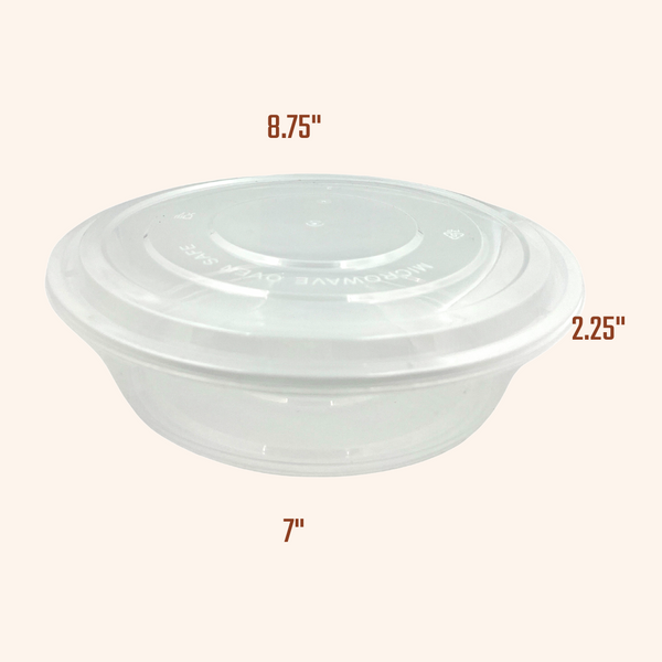 NEW SIZES ROUND Clear Plastic Microwaveable Containers