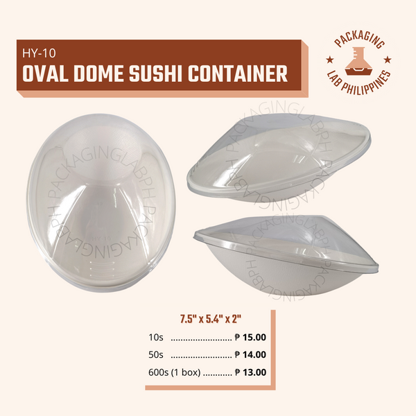 [CLEARANCE] Oval Dome Container for Sushi and Salads