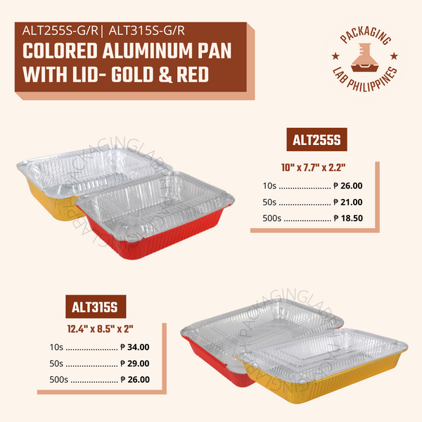 Colored Aluminum Pan 255 with Lid
