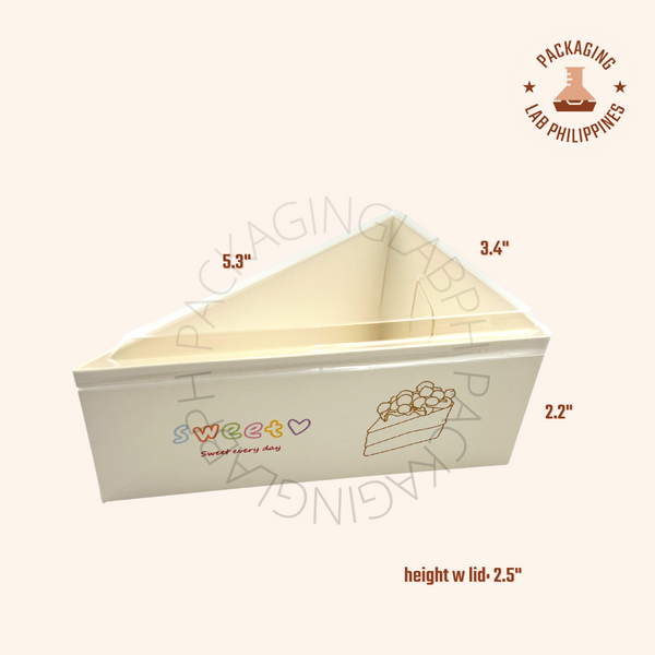 Paper Cake Slice Box with Clear Lid