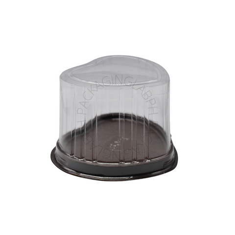 Heart Canister Plastic Container (Brown Base)