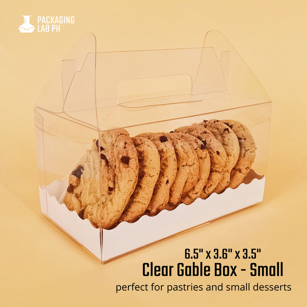 Clear Gable Box with Pastry Liner- Large