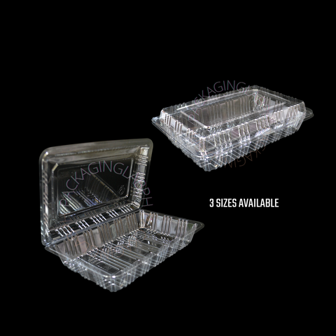 No Lock Rectangle Clamshell Container (3 Sizes)