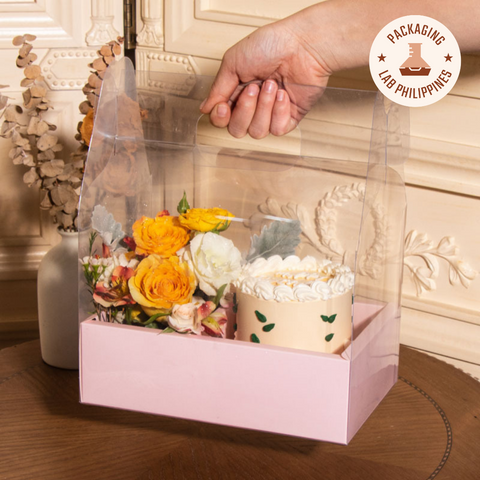 Deluxe Carrier for Cakes and Flowers, Gift Box Set Packaging (4 Colors)
