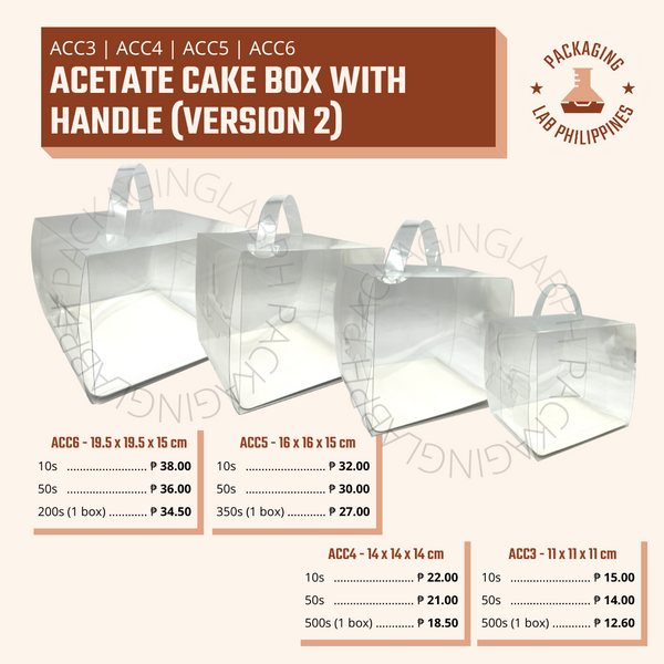 ACETATE CAKE BOX WITH HANDLE (Version 2)