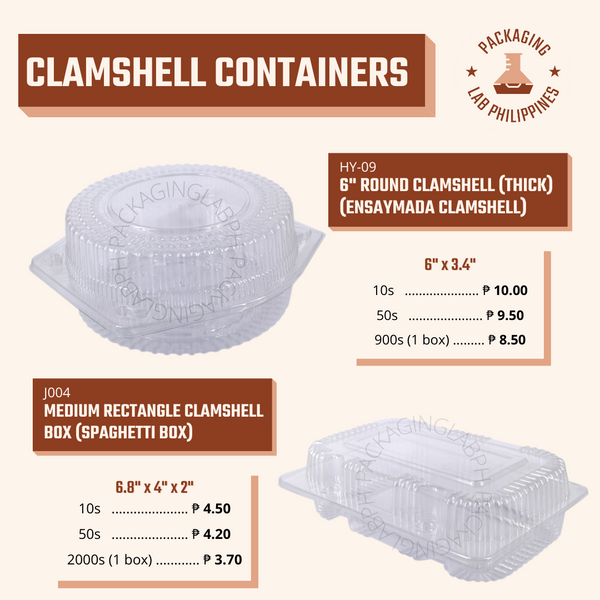 Medium Rectangle Clamshell (Spaghetti Clamshell)