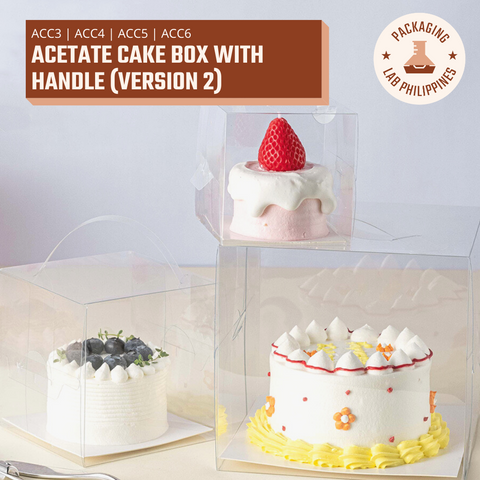 ACETATE CAKE BOX WITH HANDLE (Version 2)