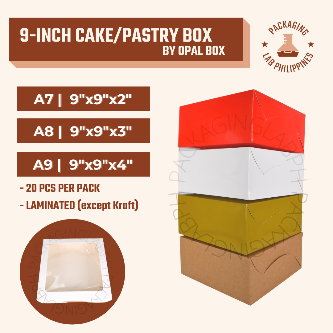 9 inch Cake Box/ Pastry Box with Window Laminated by Opal Box
