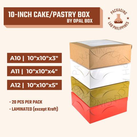 10inch Cake Box/ Pastry Box with Window Laminated by Opal Box