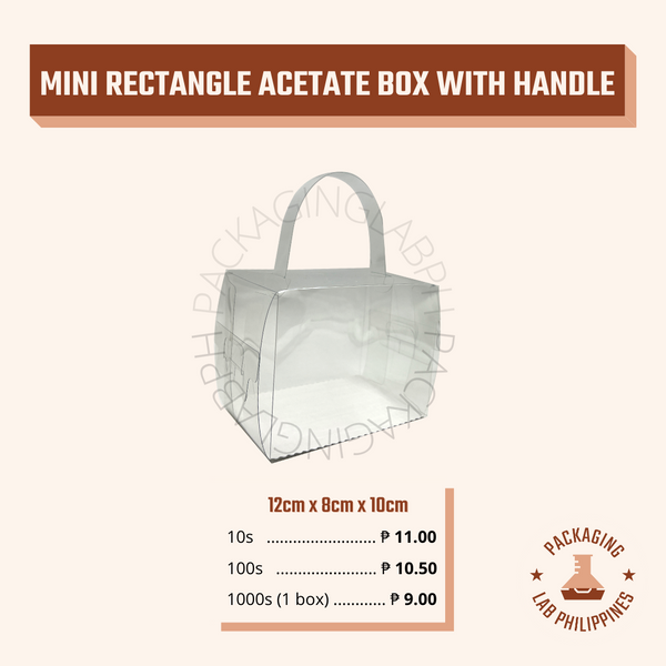 Mini Rectangle Acetate box with handle