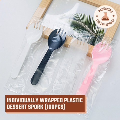 Mini Plastic Dessert Spork Individually Wrapped